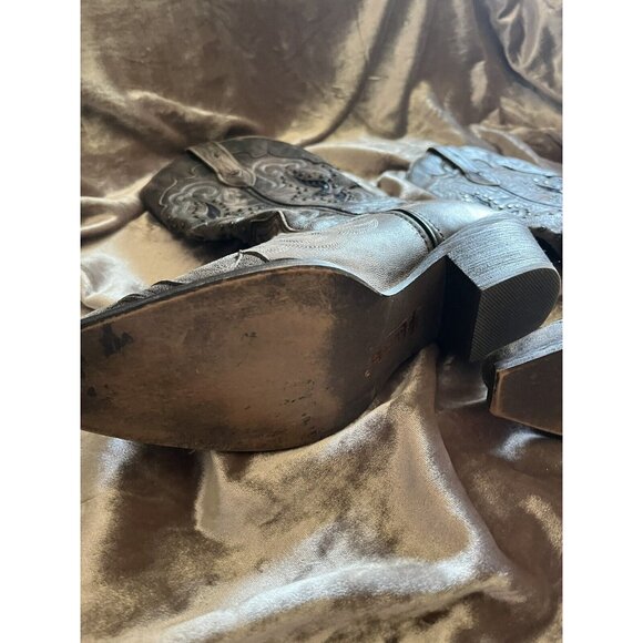 Laredo Women's Lucretia Studded Snake Inlay Western Boot - Snip Toe - 52133BRN - Picture 12 of 16